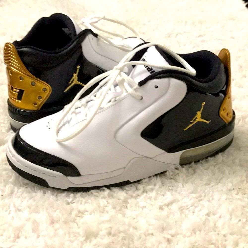 White Gold and Black Jordan shoes Men